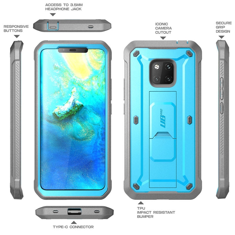 SUPCASE para Huawei Mate 20 Pro Estuche LYA-L29 UB Pro Estuche resistente de cuerpo completo resistente con protector de pantalla incorporado y soporte