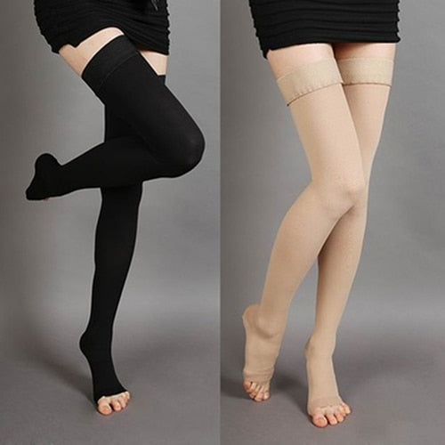 Unisex Knee-High Medical Compression Stockings Varicose Veins Open Toe Stockings