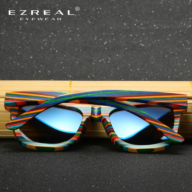 EZREAL Polarized Wooden Sunglasses Men Bamboo Sun Glasses Women Brand Designer Original Wood Glasses Oculos de sol masculino