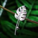 Lotus Fun Real 925 Sterling Silber Handmade Designer Fine Jewelry 18K Gold Creative Monstera Leaves Broschen für Damen Bijoux