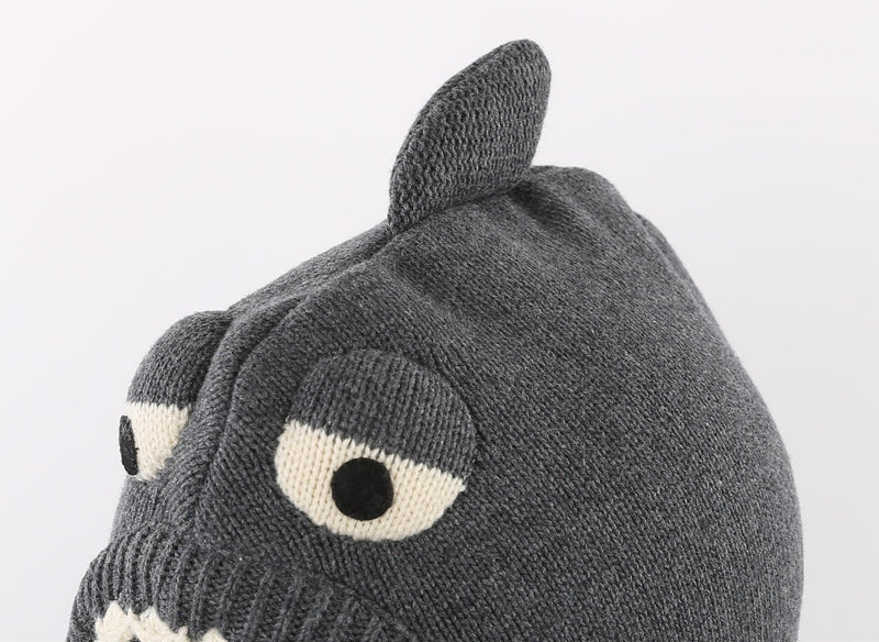 Connectyle Infant Boys Girls Knit Winter Warm Hats Cute Cartoon Shark Fleece Forrado Hood Bufanda Beanies Hat para niños