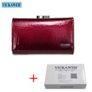 VICKAWEB Mini Damen Geldbörsen Alligator Hasp Damen Geldbörsen Geldbörse Damenmode Kurze Echtleder Geldbörse Damen Kleine Geldbörse