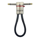 6 x Gitarren-Patch-Pedalkabel 15/21/30 cm lang mit 1/4 Zoll 6,35 mm goldenem rechtwinkligem Stecker, verschiedene Farben zur Auswahl