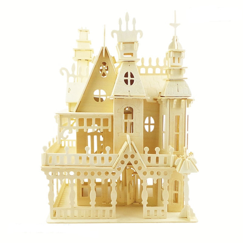 Casa de muñecas de madera muebles en miniatura juguete DIY montaje casa de muñecas mini casa de muñecas para niñas regalos niños rompecabezas 3D juguetes