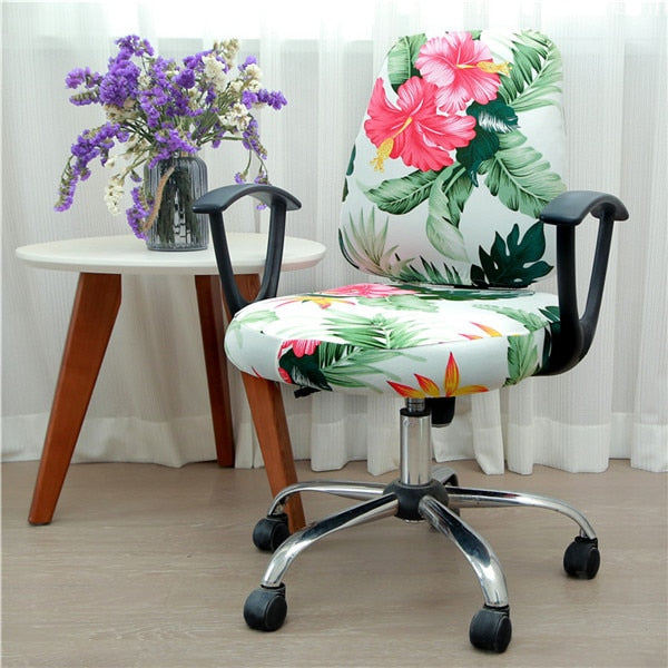 Office Stretch Chair Covers Anti-dirty Rotating Computer Seat Chair Cover Removable Slipcovers For Office Seat Chairs 2pcs/set