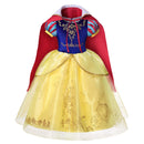 VOGUEON Mädchen Prinzessin Schneewittchen Kostüm Puffärmel Deluxe Prom Party Kleid mit langem Umhang Kinder Halloween Kostüm