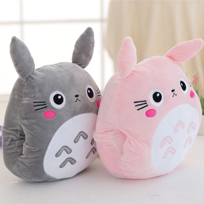 Totoro Plush Toy Cute Soft Pillow with Blanket 3 In 1 Anime Figure Gifts for Children Kids Present A Good Helper in Work Time