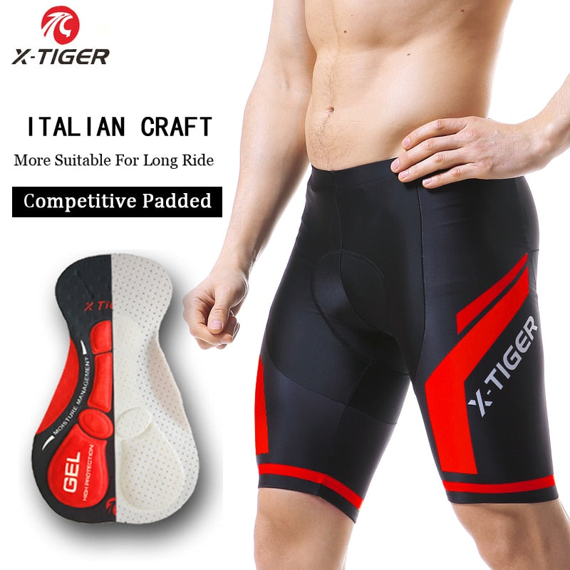 X-TIGER Radhose Coolmax 5D Gel Pad Stoßfest MTB Rennrad Trägerhose Ropa Ciclismo Fahrradhose für Herren