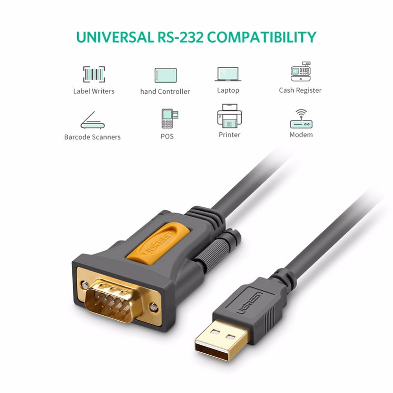 Ugreen USB zu RS232 COM Port Serial PDA 9 DB9 Pin Kabeladapter Prolific pl2303 für Windows 7 8.1 XP Vista Mac OS USB RS232 COM