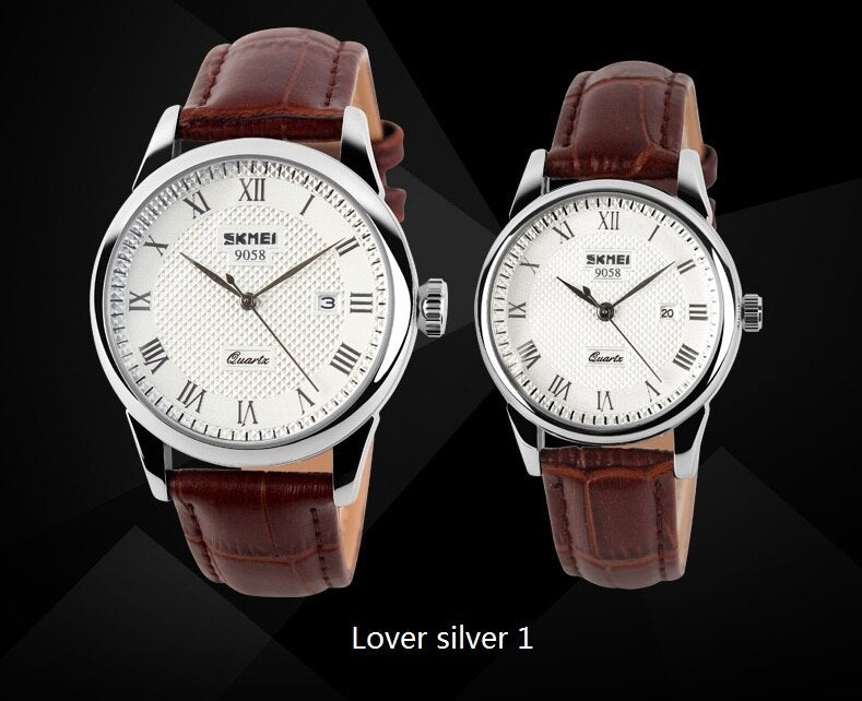 2020 SKMEI Marke Uhren Männer Quarz Business Mode Freizeituhr Vollstahl Datum Frauen Liebhaber Paar 30m wasserdichte Armbanduhren