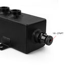 RASTP-1L Universal Auto Aluminium Oil Catch Can Tank Silber Schwarz Kraftstofftanks mit Entlüftungsfilter Ablasshahn 1LT Baffled RS-OCC010