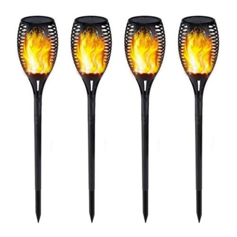 Solarbetriebene LED-Flammenlampe, wasserdichte 96 LEDs, Rasenflamme, flackernde Taschenlampe, Solar-LED-Feuer im Freien, Gartendekoration