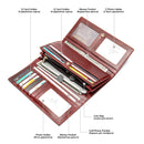 Westal Damen Geldbörse Luxus echtes Leder Damen Geldbörse Damen Geldbörse Leder Damen Geldbörsen Münzen und Karten Geldbörsen Clutch Bag