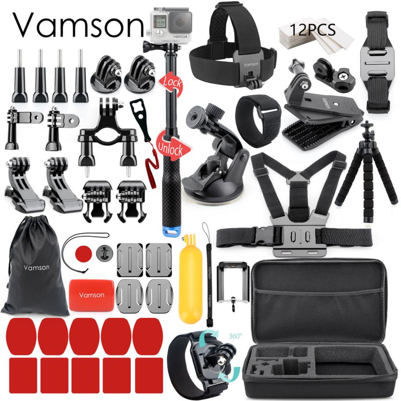 Vamson para Gopro 10 9 Juego de accesorios para go pro hero 9 8 7 6 5 kit de montaje para Insta para DJI Osmo Action para yi 4k para eken VS84