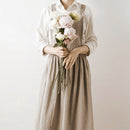 Rosa Graue Baumwollschürze Zuhause Küche Kochen Backen Malen Handwerk Arbeitskleidung Café Barista Restaurant Kellnerin Florist Uniform B2