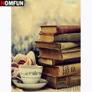 HOMFUN Full Square/Round Drill 5D DIY Diamond Painting "Coffee book" 3D Diamond Embroidery Cross Stitch Home Decor A18610