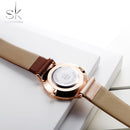 Relojes de cuero de lujo SK, relojes de cuarzo creativos a la moda para Mujer, Reloj de pulsera para Mujer 2019, Reloj de pulsera para Mujer SHENGKE, Reloj femenino