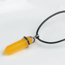 Colgante de piedra Natural LFPU, collar con colgante de piedra de cristal con punto curativo en forma de bala, joyería para mujer