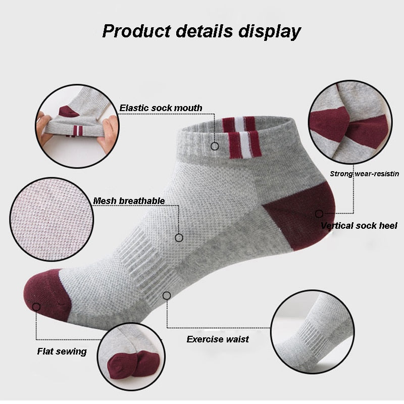 10 Pairs New Spring Summer Cotton Socks Boat Mesh Breathable Men&