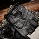 Echtes Leder Halbfingerhandschuhe Männer Sommer Atmungsaktiv Fahren Halbfinger Männlicher Schaffellhandschuh Rutschfeste Fitness JT9006