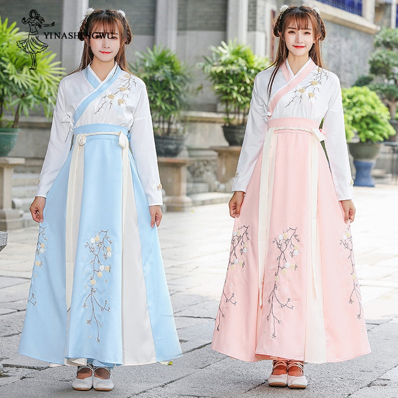 Hanfu Mulheres Damen Pflaume Hanfu Kostüm Kleid Feenrock Frisch und elegant Huaqing Pavillon Hanfu Kleidung im chinesischen Stil