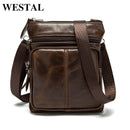 Westal Umhängetasche Herren Umhängetasche echtes Leder Klappe klein männlich Mann Crossbody Taschen für Herren Naturleder Tasche M701