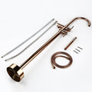 Baño ducha desviador caño mezclador grifo latón bañera piso pie grifo grifo oro rosa para baño 10 años de garantía