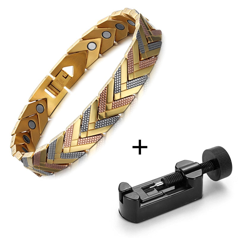 Rainso Health Care Magnetic Bracelet For Women Stainless Steel Bio Energy Bangle Bracelets Viking On Hand Fashion Girl Jewelry