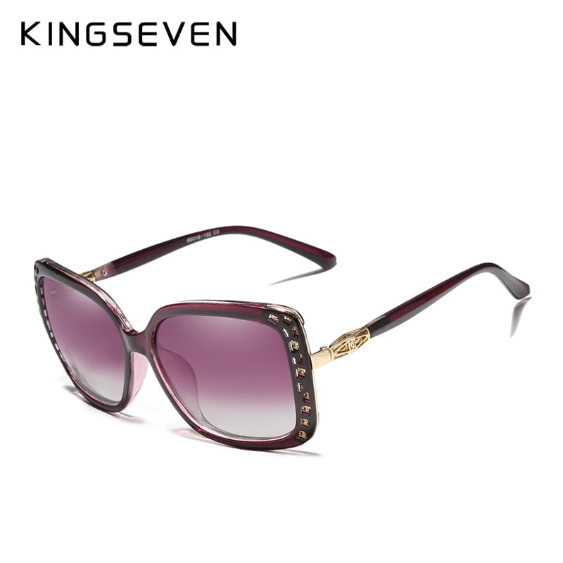 KINGSEVEN 2021, gafas de sol polarizadas de diseñador de marca de moda para mujer, montura de mariposa, lentes degradados de verano, gafas de sol Retro 7215