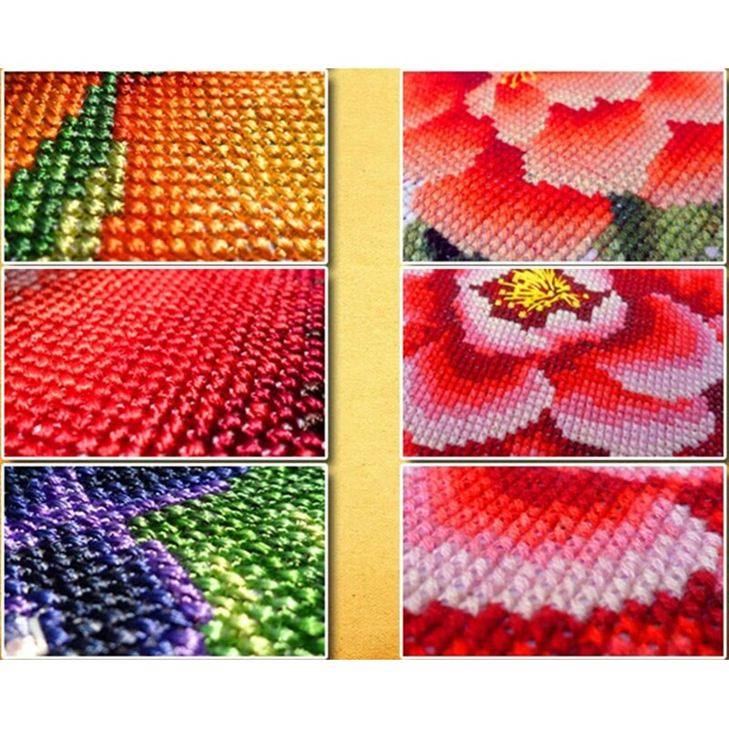 Dmc,Cross-stitch,Phalaenopsis Flower, plant,Diy,Needlework,kits,White canvas 40x50cm,cotton thread,Sets For full embroidery