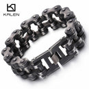 Kalen Punk Brushed Fahrradkette Armband Oxidiert Dunkel Fahrradkette Herren Armband Mode Herren 316L Edelstahl Handkette