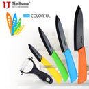 Venta caliente Timhome Zirconia 3 "4" 5 "6" Juego de cuchillos de cerámica Cuchillo con cubiertas Cuchillo de cocina Herramientas de pelado