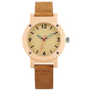 Reloj de madera de arce para mujer, relojes de aguja luminosa para mujer, reloj de vestir, correa de cuero, reloj de pulsera informal de cuarzo, reloj femenino de lujo