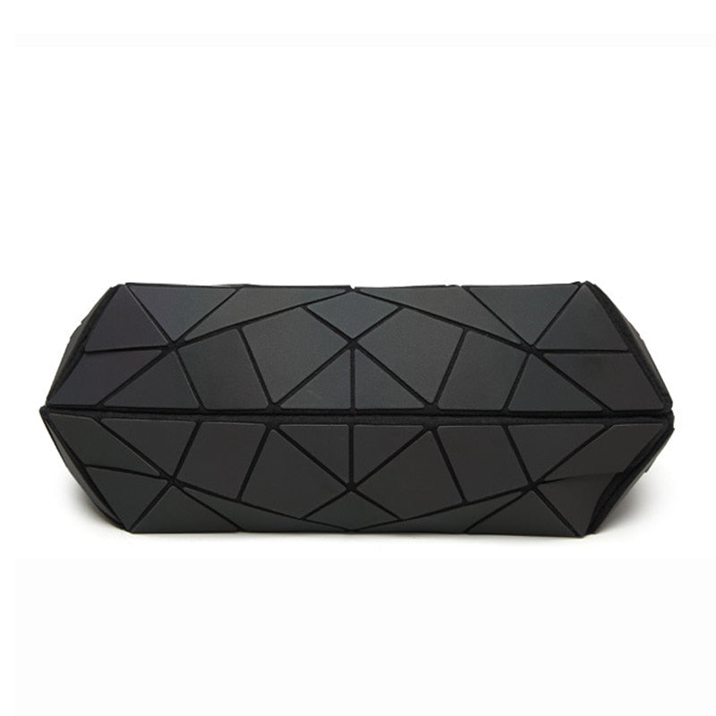 2022 Women Laser Geometry Bag Sequins Mirror Saser Plaid Folding Shoulder Bags Luminous Handbag Diamond Casual Tote Bucket Bag