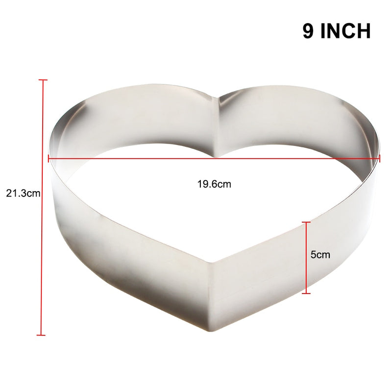 7-14INCH Heart Circle Shape Wedding Cookie Cutter Fondant Cake Mold Mousse Cake Ring Baking Pastry Decoration Mold Kitchen Tool