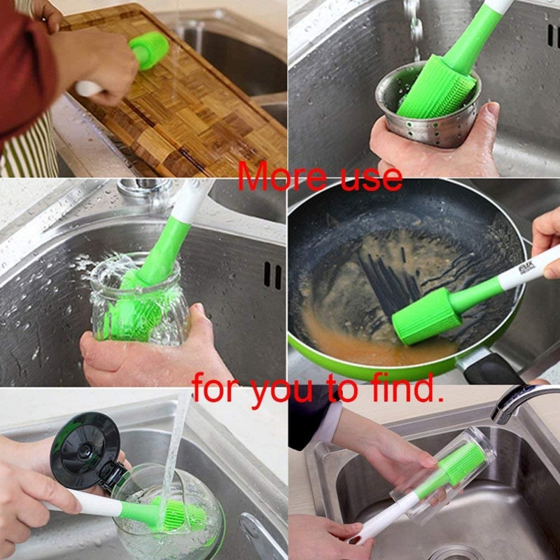 LMETJMA Silicone Cup Brush Bottle Cup Cleaning Brush For Glass Cup Thermoses Coffee Mugs Long Handle Cleaning Brush KC0132