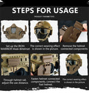 Máscara táctica de malla de hierro multifunción con casco rápido y gafas tácticas Airsoft Hunting Motorcycle Sport Play