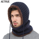 AETRUE, gorro de punto de invierno, gorro para hombre, gorros, gorros, gorros de invierno para mujeres, hombres, gorras, gorro, máscara, sombreros de marca 2019
