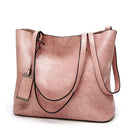 Bolso tipo cubo de cuero encerado, bolso de mano Simple con doble correa, bolsos de hombro para mujer, bolso de compras multiusos 2020, bolsa femenina