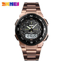 Reloj SKMEI para hombre, relojes deportivos de cuarzo a la moda, relojes con correa de acero inoxidable para hombre, relojes de pulsera impermeables de lujo para negocios