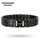 Power Ionics para hombre negro/azul/rojo fibra de carbono 100% pulsera de terapia magnética de titanio puro mejora la circulación sanguínea