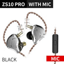 KZ ZS10 Pro Gold Kopfhörer 4BA+1DD Hybrid 10 Treiber HIFI Bass Ohrhörer In Ear Monitor Kopfhörer Noise Cancelling Metall Headset