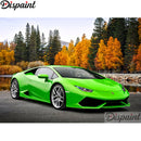 Dispaint Full Square/Round Drill 5D DIY Diamond Painting "Green car" Stickerei Cross Stitch 3D Home Decor A11511