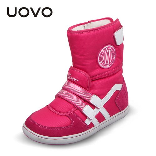 Gran oferta, zapatos de marca UOVO para niños, calzado de invierno, moda para niños, botas cortas cálidas para niñas, talla