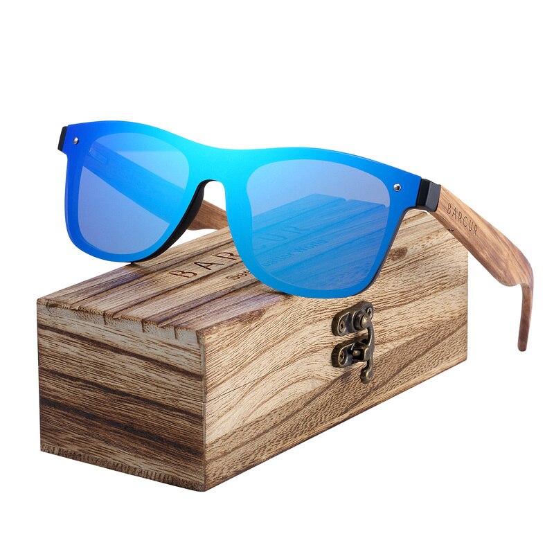 BARCUR Fashion Wooden Sunglasses Men Bamboo Temple Sun Glasses Women Wood Glasses Oculos de sol masculino