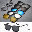 5+1 Anzug Fashion Clip On Sonnenbrille Damen Rahmen Clips Magnetische Sonnenbrille Magnet Brille Herren Clip Brille 6 in 1