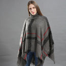 Winterpullover Damen Strickponcho Rollkragen Damenschal Dicke warme Pullover und Pullover Poncho und Capes
