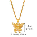 Anniyo Schmetterling Charms Anhänger Kette Halsketten für Frauen Mädchen Gold Farbe Schmuck PNG Geschenke