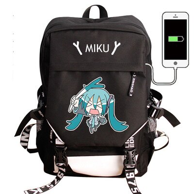 Japan Anime Tokyo Ghoul Cell at Work Attack on Titan Gintama Natsume Yuujinchou Monokuma USB Charging Laptop Backpack School Bag