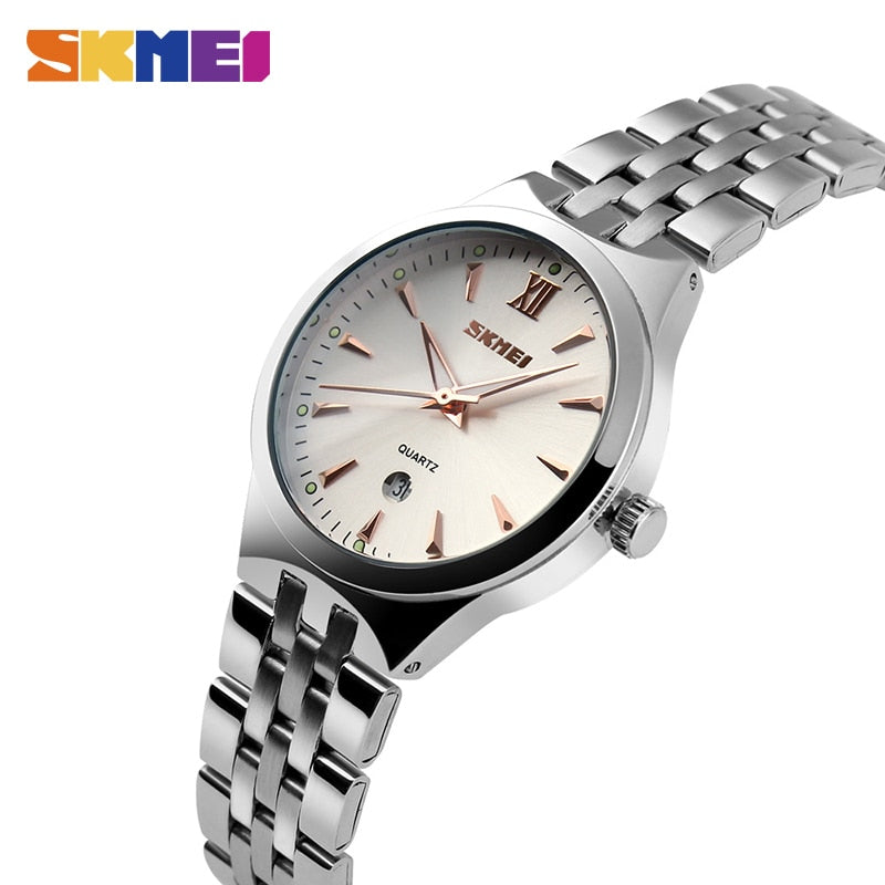 SKMEI Mode Damen Sportuhren Frauen Quarzuhr 3Bar Wasserdichte Weibliche Armbanduhren Kalender Relogio Feminino Uhr 9071